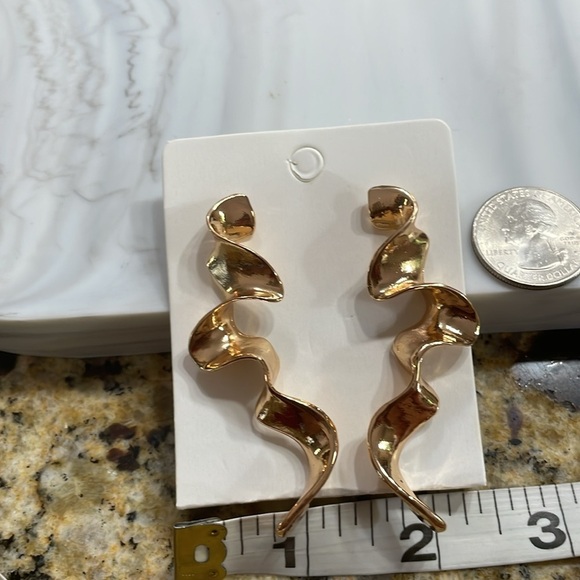Zara Sierra Drop Gold Earrings - Picture 11 of 12
